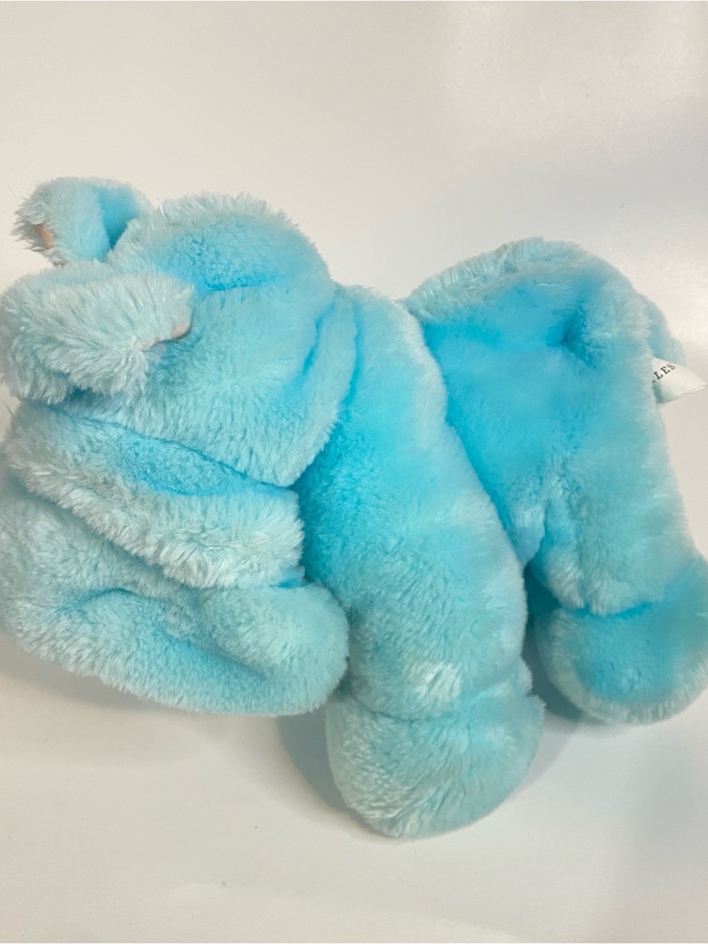 Commonwealth Blue Krinkles Shar Pei Dog Plush Animal Pink Flocked Nose